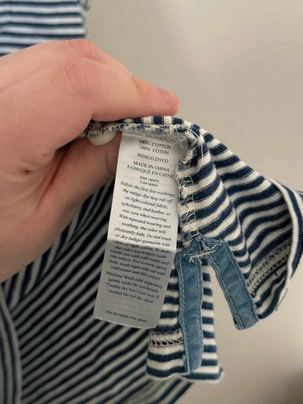 Faherty Blue and White Cotton Striped Polo Men’s Large Coastal Preppy